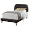 Monarch Specialties Bed, Twin Size, Platform, Teen, Frame, Upholstered, Pu Leather Look, Wood Legs, Brown, Transitional I 5982T - alternate 1